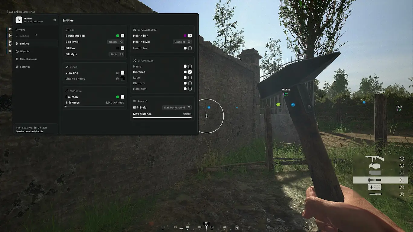 Screenshot 1 do cheat Hell Let Loose Arcane para Hell Let Loose